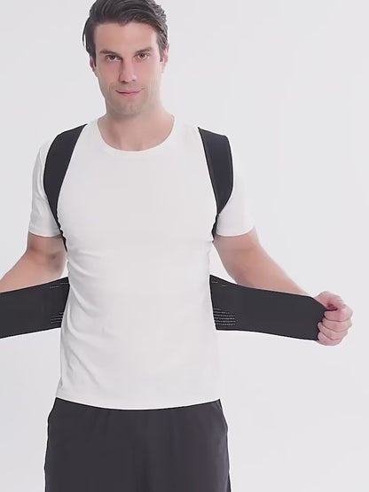 Adjustable Back Support Belt | Posture Corrector | Spine & Shoulder Support Brace | Breathable Upper Back Support for Men & Women